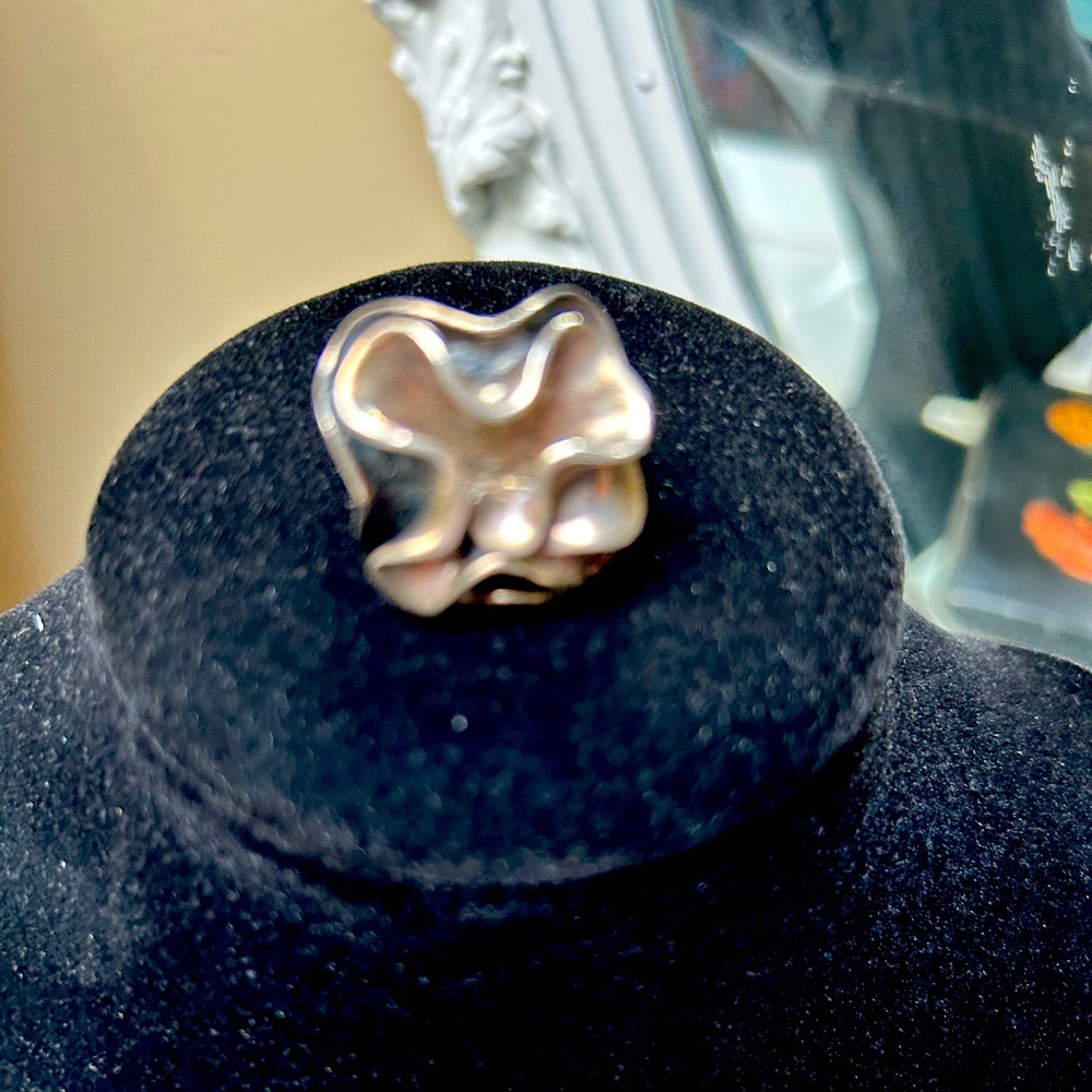 SILPADA sterling silver mid century modern flower ring, Size 5
